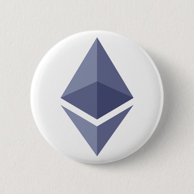 Badge Rond 5 Cm Symbole Ethereum en cristal violet (Devant)