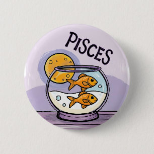 Badge Rond 5 Cm Symbole étoile de pique poisson étoile zodiaque