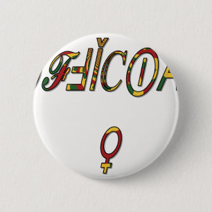 Badge Rond 5 Cm Symbole féminin inversé "OFFICIAL" Imprimer