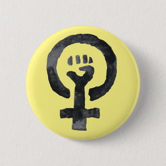 Badge Rond 5 Cm Symbole féministe de poing