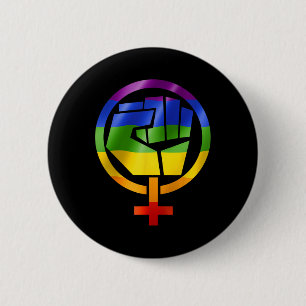 Badge Rond 5 Cm Symbole féministe Lgbt résister à la fierté Poing