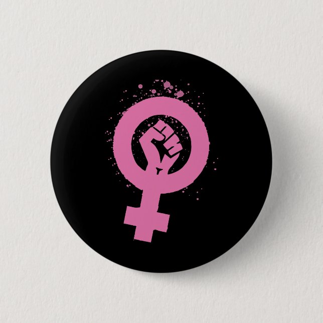 Badge Rond 5 Cm Symbole féministe vintage (Devant)