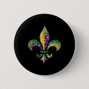 Badge Rond 5 Cm Symbole Fleur De Lis Mardi Gras Louisiane Nouvelle