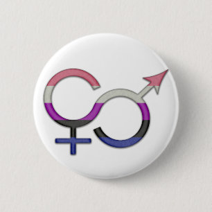 Badge Rond 5 Cm Symbole Fluide de genre