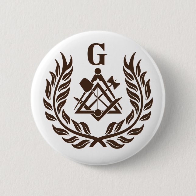 Badge Rond 5 Cm Symbole franc-maçonnerie (Devant)