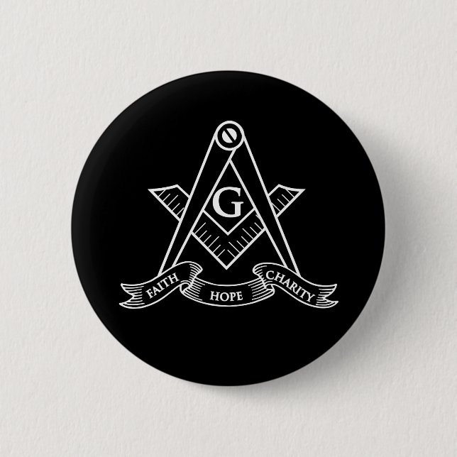 Badge Rond 5 Cm Symbole franc-maçonnerie (Devant)