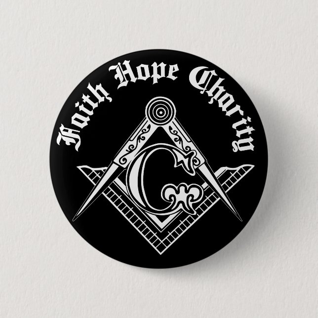 Badge Rond 5 Cm Symbole franc-maçonnerie (Devant)