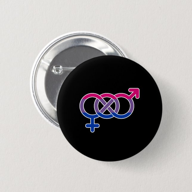 Badge Rond 5 Cm Symbole genre de bisexualité (Devant & derrière)