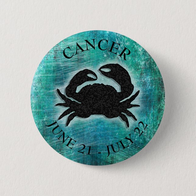 Badge Rond 5 Cm Symbole Horoscope Cancer Astrologie zodiaque (Devant)
