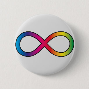 Badge Rond 5 Cm Symbole infini de la neurodiversité