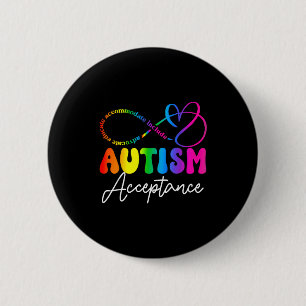 Badge Rond 5 Cm Symbole infini de sensibilisation et d'acceptation