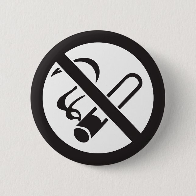 Badge Rond 5 Cm symbole interdit de fumer (Devant)