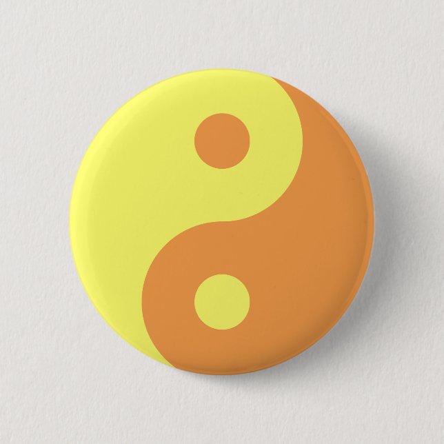 Badge Rond 5 Cm Symbole jaune de Yin Yang (Devant)