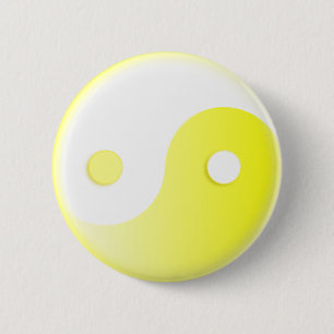 Badge Rond 5 Cm Symbole Jaune/Jang Jaune brillant