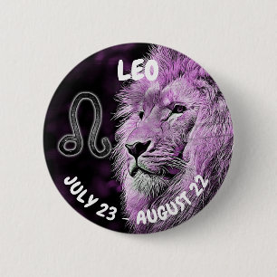 Badge Rond 5 Cm SYMBOLE LEO Horoscope