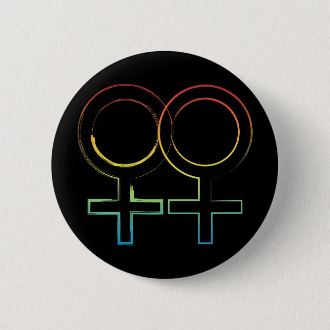 Badge Rond 5 Cm symbole lesbien (Devant)