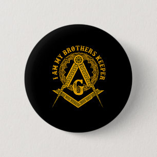 Badge Rond 5 Cm Symbole maçonnique Brothers Keeper Illuminati Cons