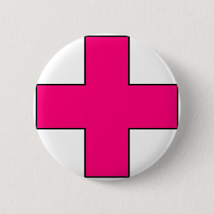 Badge Rond 5 Cm Symbole Médicale croisé Médicale de garde de