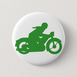 Badge Rond 5 Cm Symbole moto vert