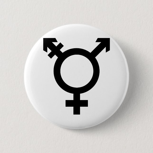 Badge Rond 5 Cm Symbole noir de transsexuel (Devant)
