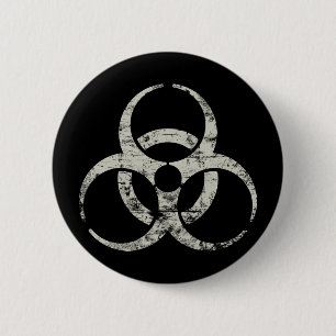 Badge Rond 5 Cm Symbole nucléaire vintage
