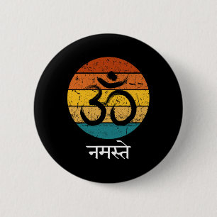 Badge Rond 5 Cm Symbole Om Namaste Ohm Hindou Zen Tantra Yoga Espr