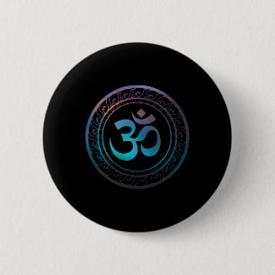 Badge Rond 5 Cm Symbole Om Ohm Aum Cadeau Spirituel Yoga _2