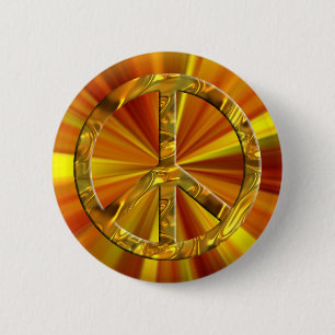 Badge Rond 5 Cm Symbole PAIX - OR