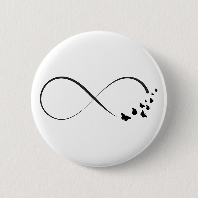 Badge Rond 5 Cm Symbole papillon infini (Devant)