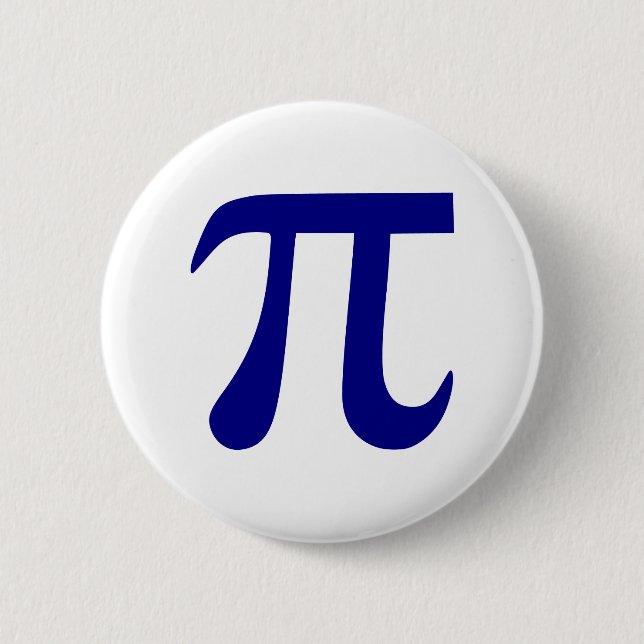 Badge Rond 5 Cm Symbole Pi Bleu Marine (Devant)