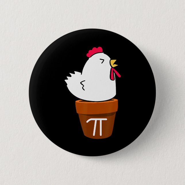Badge Rond 5 Cm Symbole Pi de Poulet Cute Pot Pie Funny Math Pun (Devant)