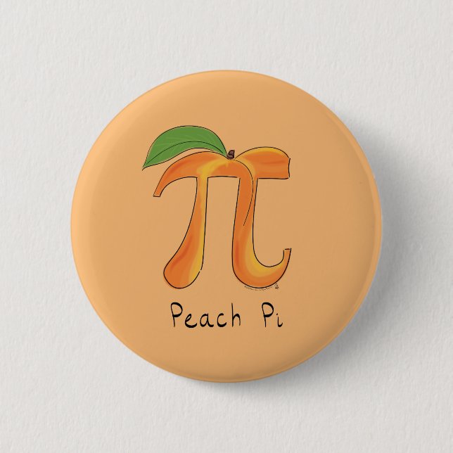 Badge Rond 5 Cm Symbole Pi Peach Math Funny (Devant)