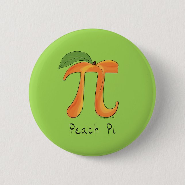 Badge Rond 5 Cm Symbole Pi Peach Math Funny (Devant)