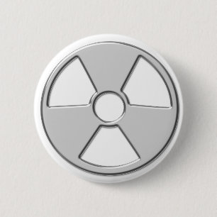 Badge Rond 5 Cm Symbole radioactif métallique frais de rayonnemen