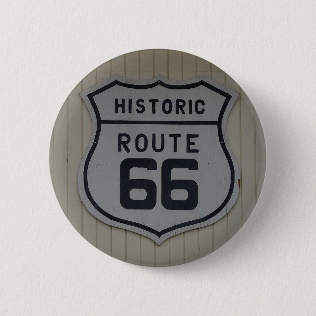 Badge Rond 5 Cm Symbole rétro de la Route 66 (Devant)