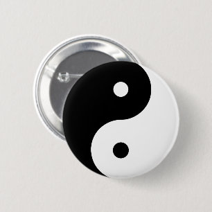 Badge Rond 5 Cm SYMBOLE Rond Yin Yang Formes de danse noir blanc