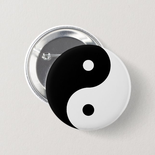Badge Rond 5 Cm Symbole rond Yin Yang Noir Blanc Formes de danse (Devant & derrière)