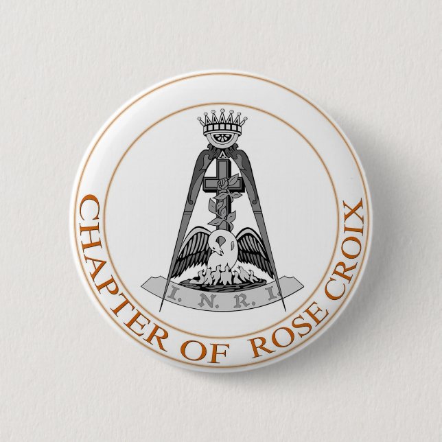 Badge Rond 5 Cm Symbole rose de Croix (Devant)
