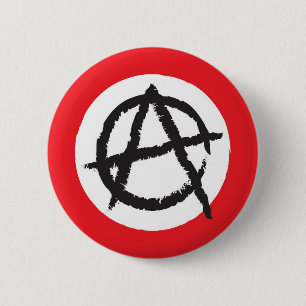 Badge Rond 5 Cm Symbole rouge, blanc et noir de signe de drapeau