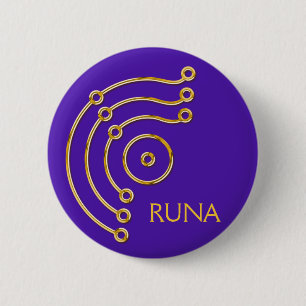 Badge Rond 5 Cm Symbole RUNA / OR, RUNA violet