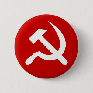 Badge Rond 5 Cm Symbole russe communiste de marteau et de faucille