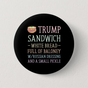 Badge Rond 5 Cm SYMBOLE sandwich Trump Drôle