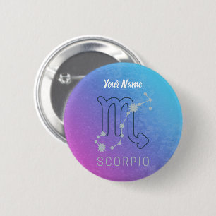 Badge Rond 5 Cm Symbole Scorpio Zodiac Star Horoscope Constellatio