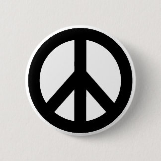 BADGE ROND 5 CM SYMBOLE SYMBOLE DE LA PAIX BLANC NOIR