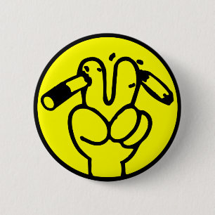 Badge Rond 5 Cm Symbole thaïlandais ⚠ anti-tabac ⚠