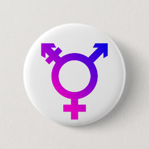 Badge Rond 5 Cm Symbole trans* rose/bleu