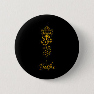 Badge Rond 5 Cm Symbole Unalome et Yoga du Souffle