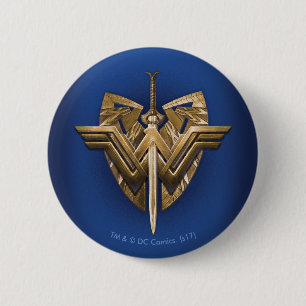 Badge Rond 5 Cm Symbole Wonder Woman avec l'épée de la justice