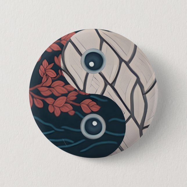 Badge Rond 5 Cm SYMBOLE YIN Yang (Devant)