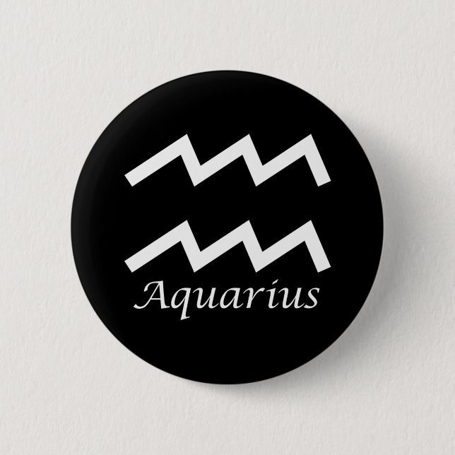 Badge Rond 5 Cm Symbole zodiaque "Aquarius" (Devant)